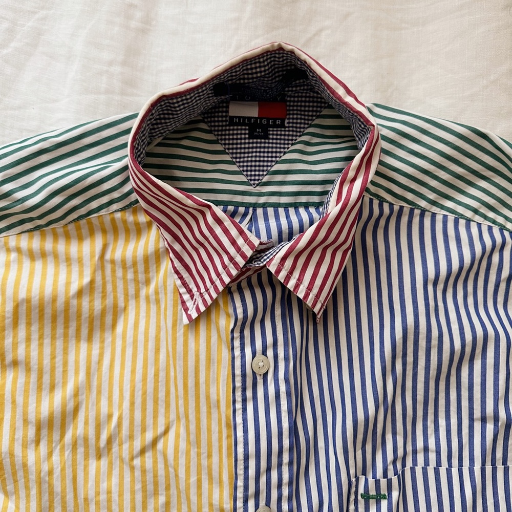 Vintage / Tommy Hilfiger / Color Block Button Shirt / Size Medium - Picture 3 of 4